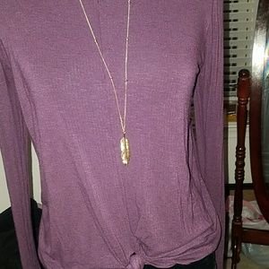 Gold Plated boho feather necklace